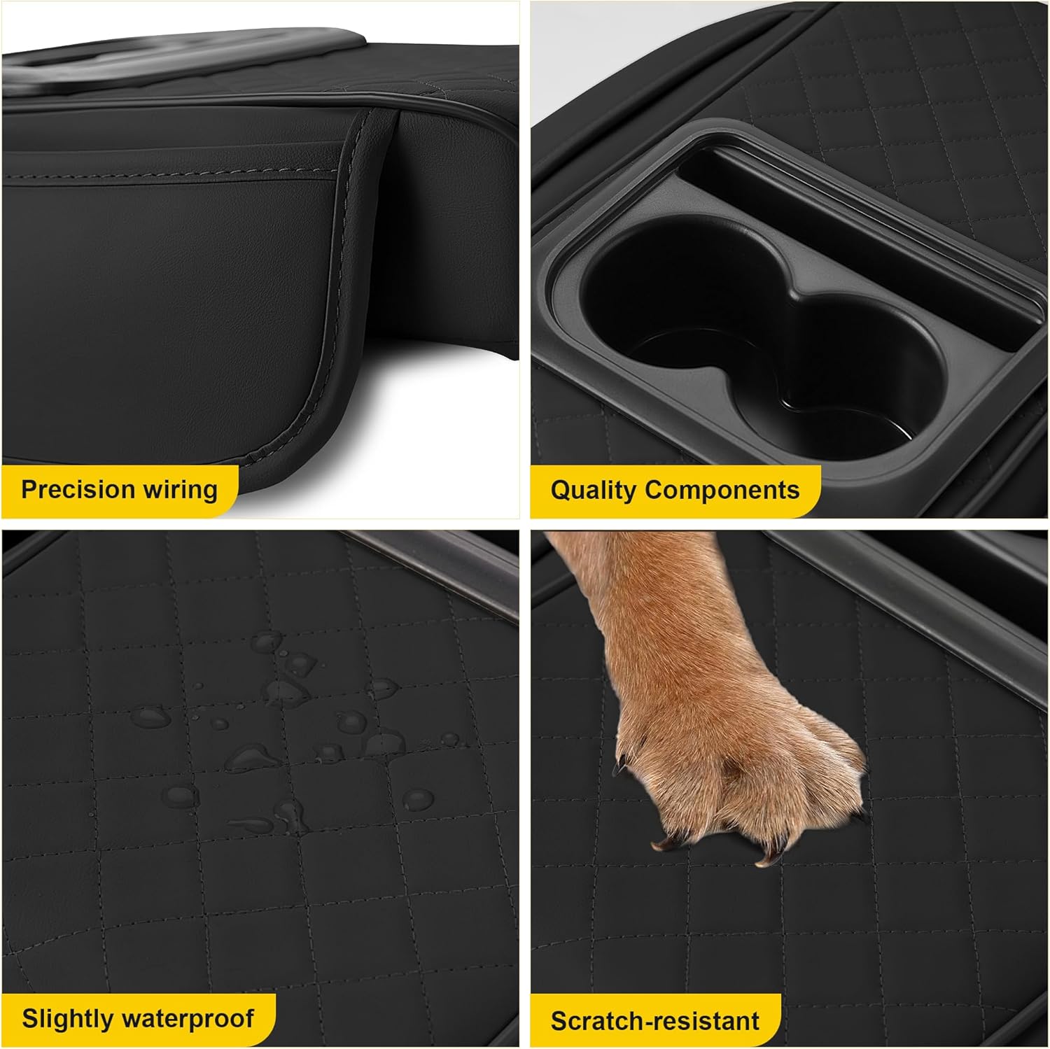 Center Console Cover for Chevrolet/Chevy Malibu Waterproof Armrest Cover with Plus Comfort Lift Design,Anti-Scratch Auto Armrest Pad Accessory （Black