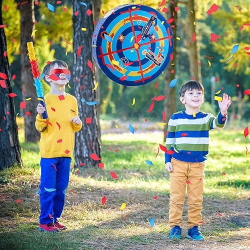 Vista 65 de Lewtemi Decoraciones de fiesta de piñatas con barra para ojos vendados y confeti para decoración de fiesta, centro de mesa, accesorio de fotos