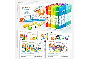 Shuttle Art Washable Kids Dot Markers 48-Pack with Activity Books (12 Colors x 4 Sets)