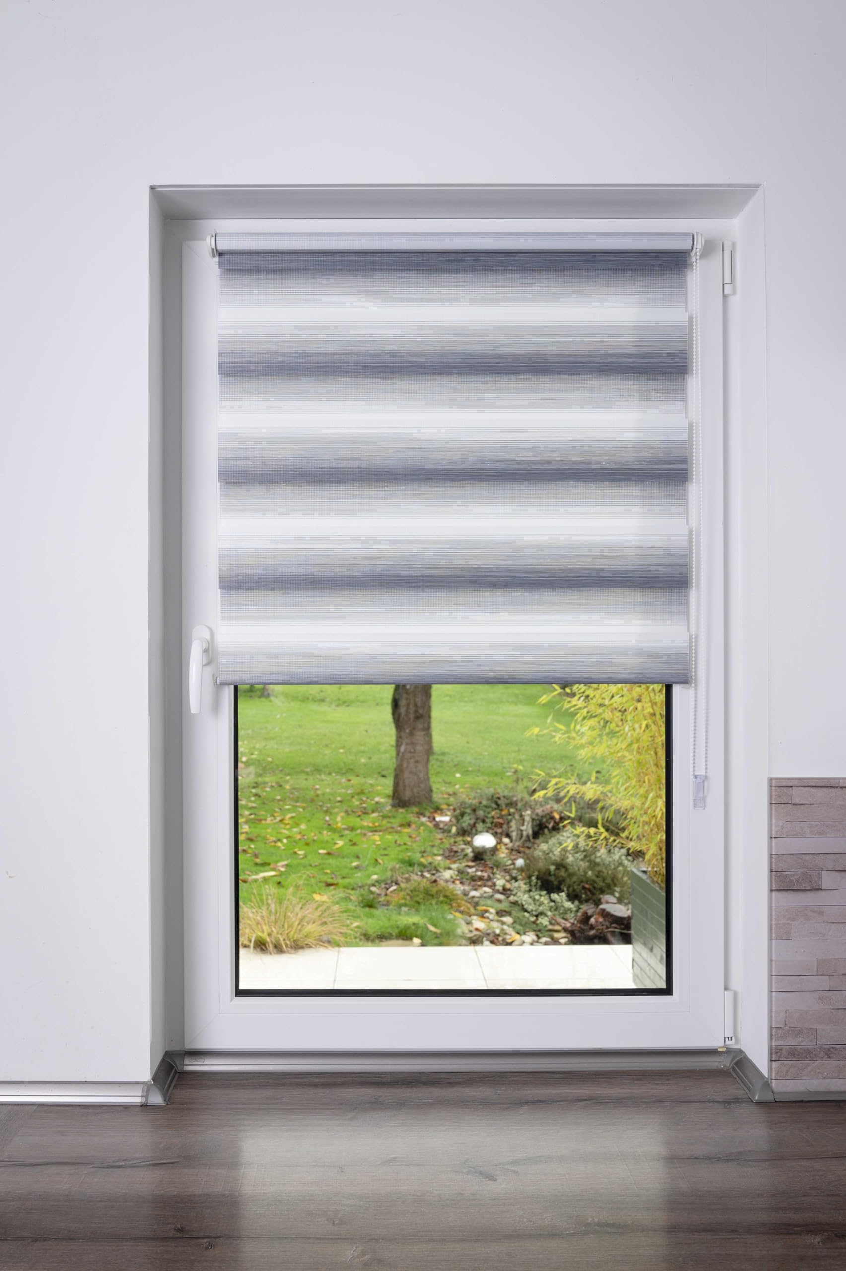 Khome K-Home® Klemmfix Doppelrollo Madrid ohne Bohren Farbverlauf Grau B130 x H150 cm – Bild 5