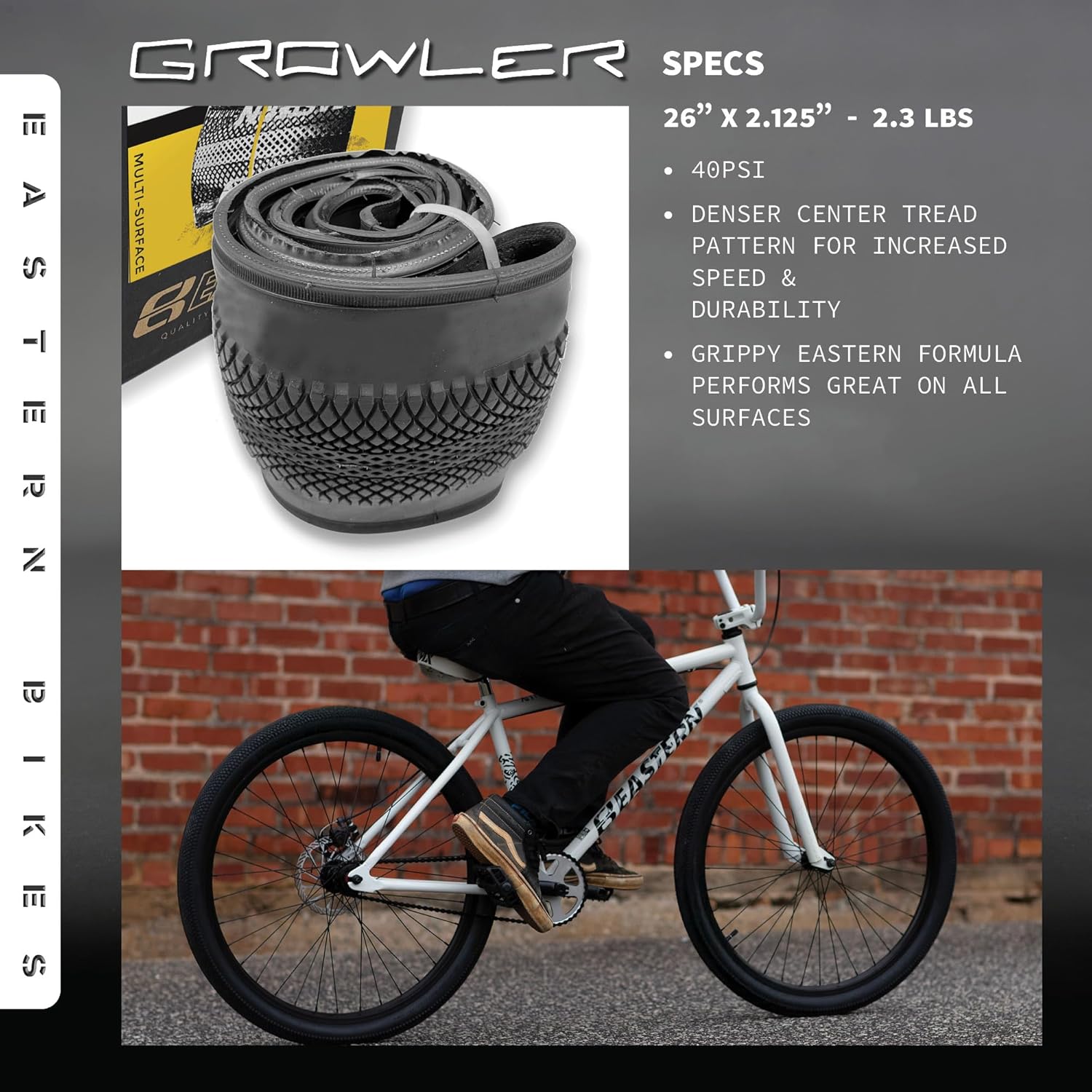 Growler Tire 26 x 2.125 Inch Tire Replacement Kits with or Without Inner Tubes. Includes Tools. Fits Bicycles with 26 x 1.75 or 26 x 2.125 Rim or Wheels.