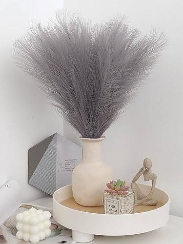 ROMZCPH - Decoración de hierba de pampa sintética pequeña, 6 tallos de 17 pulgadas17.7 in, hierba artificial de las pampas, arreglo floral corto de