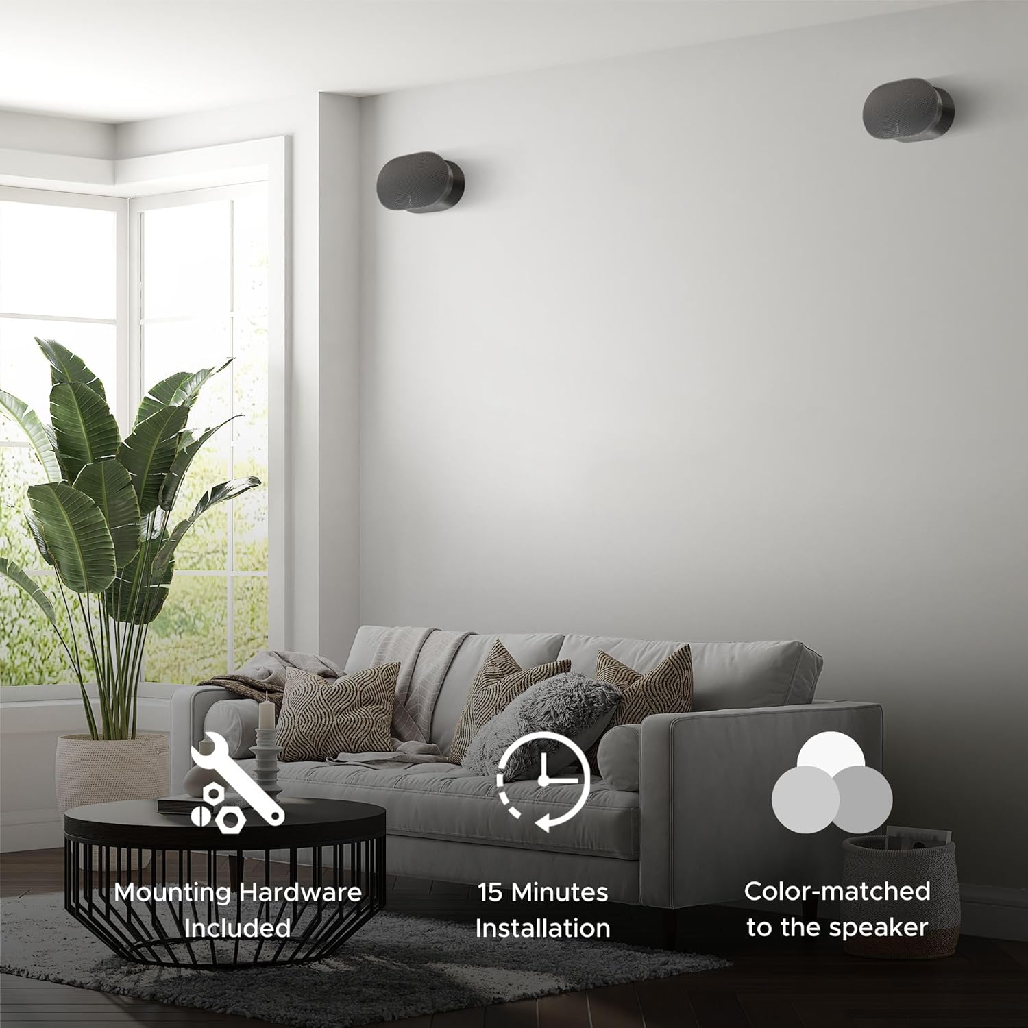 Sound Bass ERA300 Wall Mount Bracket, Tilt and Swivel, Black, Twin (2pcs), Compatible with Sonos ERA 300, Effortless Installation, Includes Mounting Kit, Double, Pair - Image 5