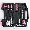 HANGYING 143pc Pink Home Tool Set, Tool Kit for Women All Purpose Household Hand Tool Kit with Storage Case for Home Office College General Repair