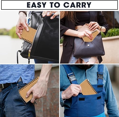 Miniatura 6 de Jutom Bloc de notas pequeño en espiral a granel, blocs de notas de bolsillo de 5 x 3 pulgadas, cuaderno a rayas, cuaderno de bocetos, cuadernos de