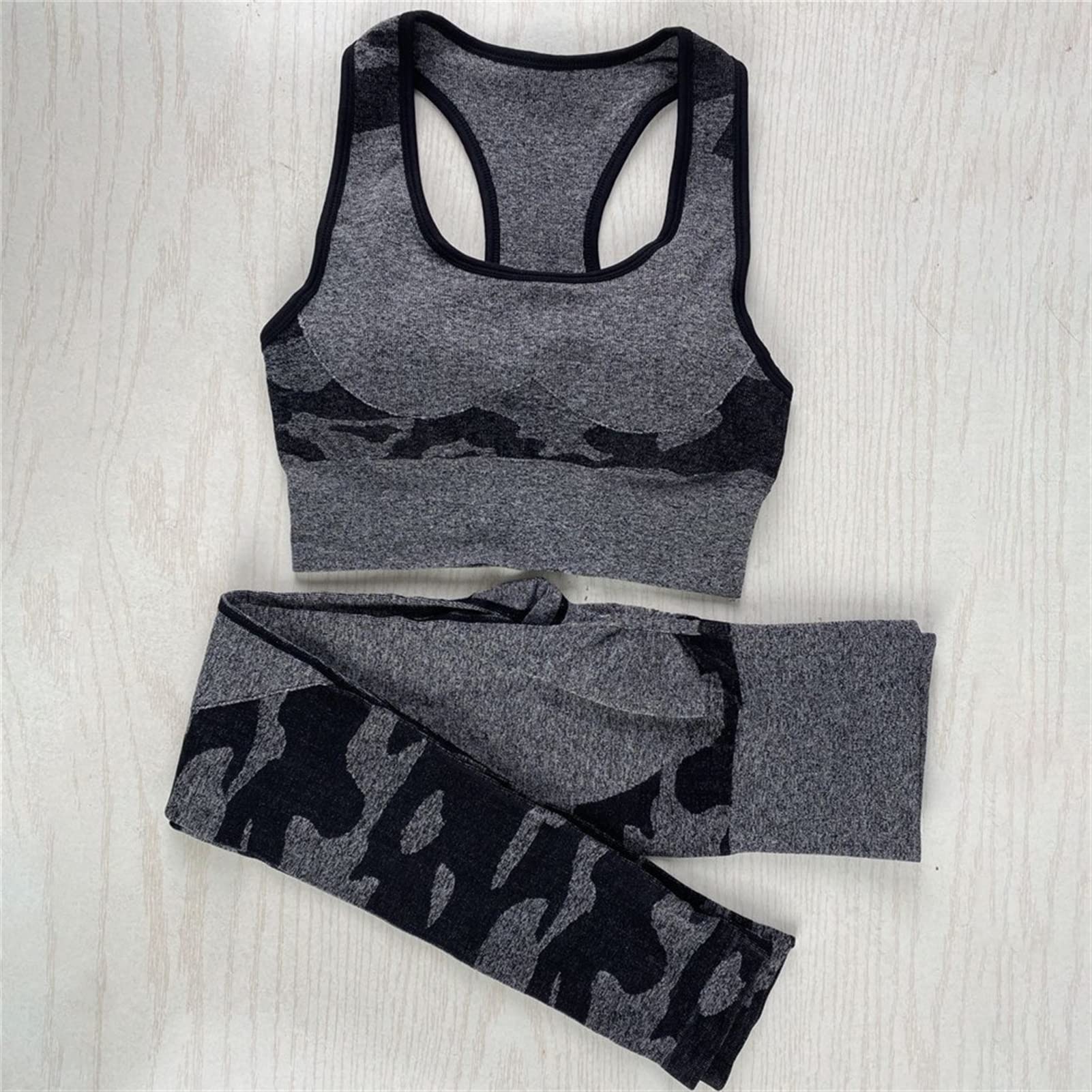 Damskie dresy treningowe do jogi, strój dla kobiet, zestaw 2 sztuki, nakładka do jogi Scrunch tłok, gimnastyka, legginsy bez ramion, sportowy biustonosz z rękawami crop Top Yoga Fitness dres treningowy 2 sztuki
