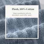 Amrapur Overseas 6-Piece Yarn Dyed Organic Vines Jacquard/Solid Ultra Soft 500GSM 100% Combed Cotton Towel Set [Blue]