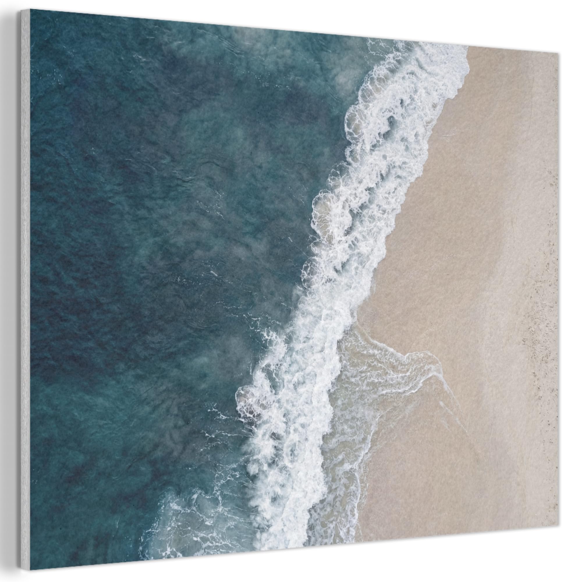 MuchoWow© Felt Panel 100x70 cm Framed Design Print Accent Interior Wallart Decoration Wall Art Beach - Sea - Waves