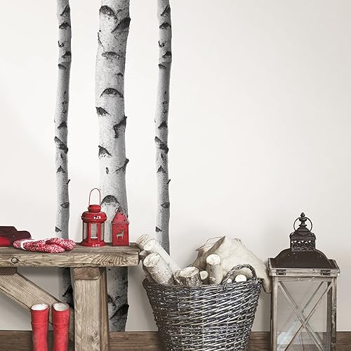 Miniatura 3 de WallPops DWPK2756 SSilver Birches - Kit de arte para pared, color blanco y blanco roto