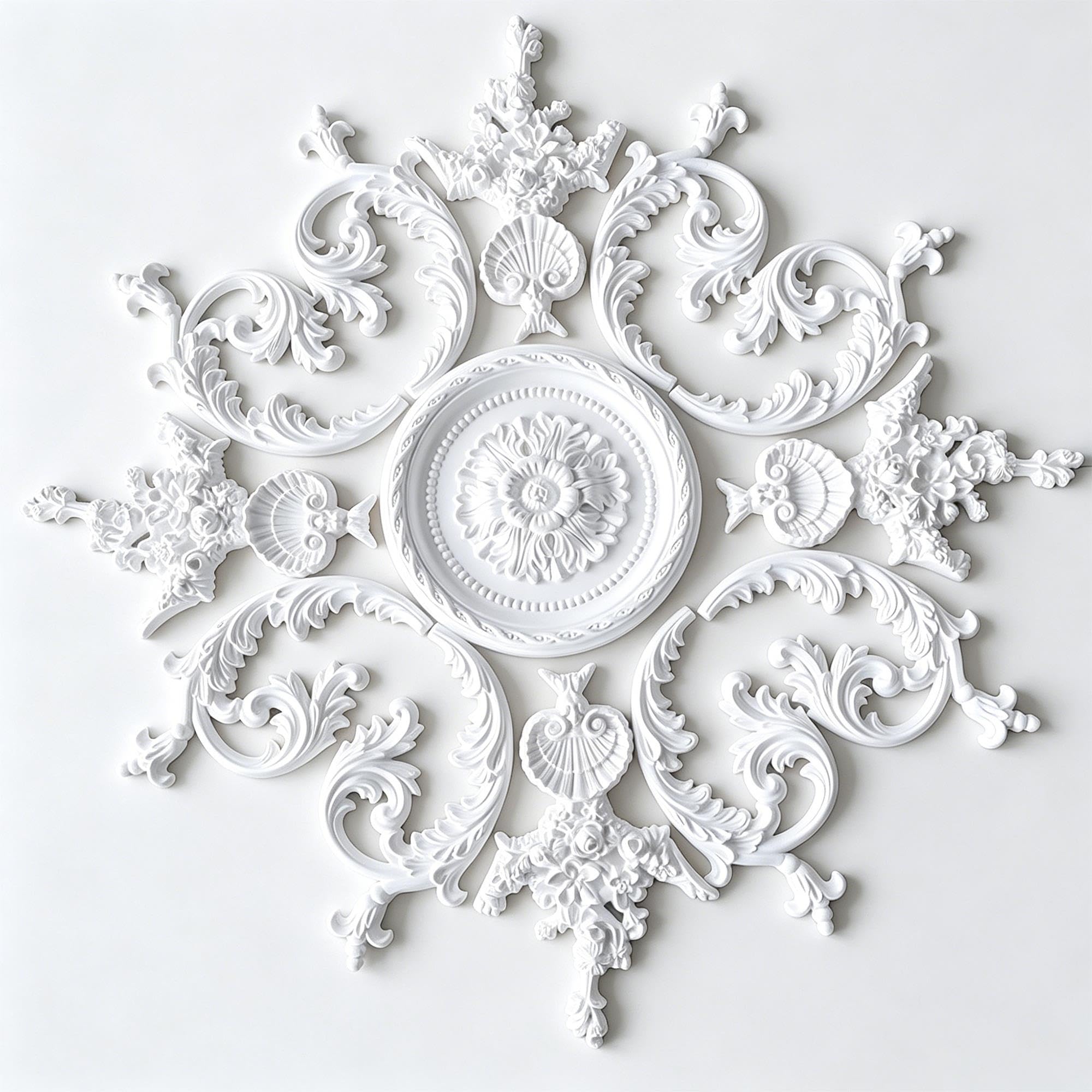 Generico Rosone in Polistirolo per Soffitto e Pareti Bianco 97cm