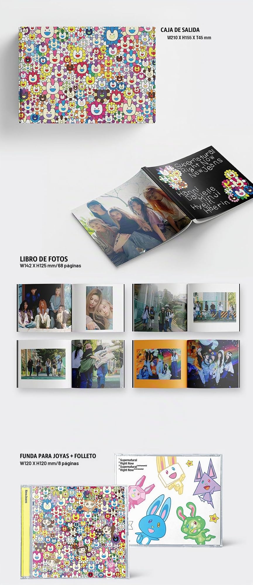 NEWJEANS - SUPERNATURAL [NJ X MURAKAMI : DRAWSTRING BAG VER] JAPAN DOUBLE SINGLE Album Photocards+Postcard+Drawstring Bag+Jewel Case+Photobook+Booklet+Out Box