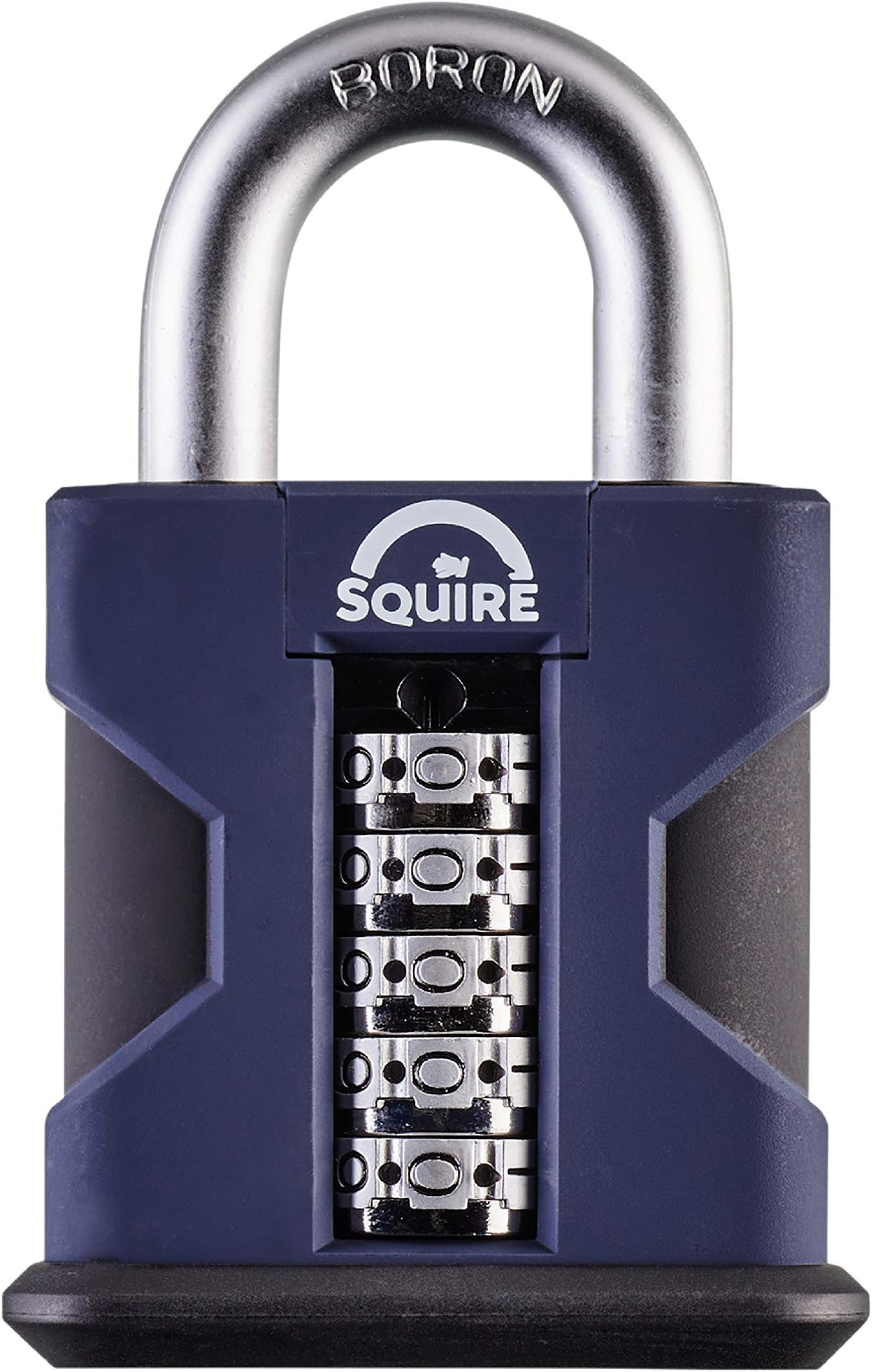 Henry Squire Stronghold 5 Wheel Open Shackle Combi Hardened Steel Padlock with Weather Cover