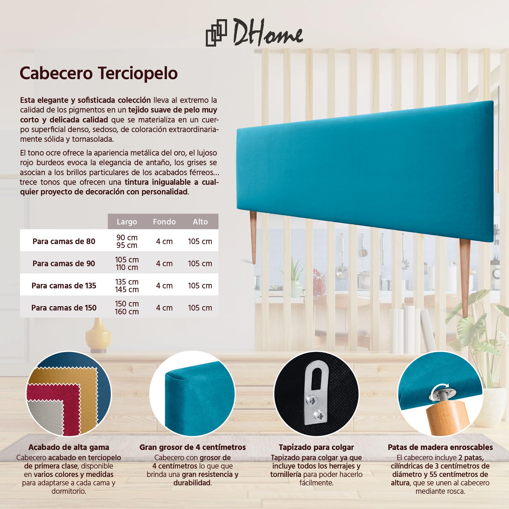 DHOME Testiera In De Similpelle Liscia Fino Al Pavimento 150x120cm Letti 150 Nero 88781907