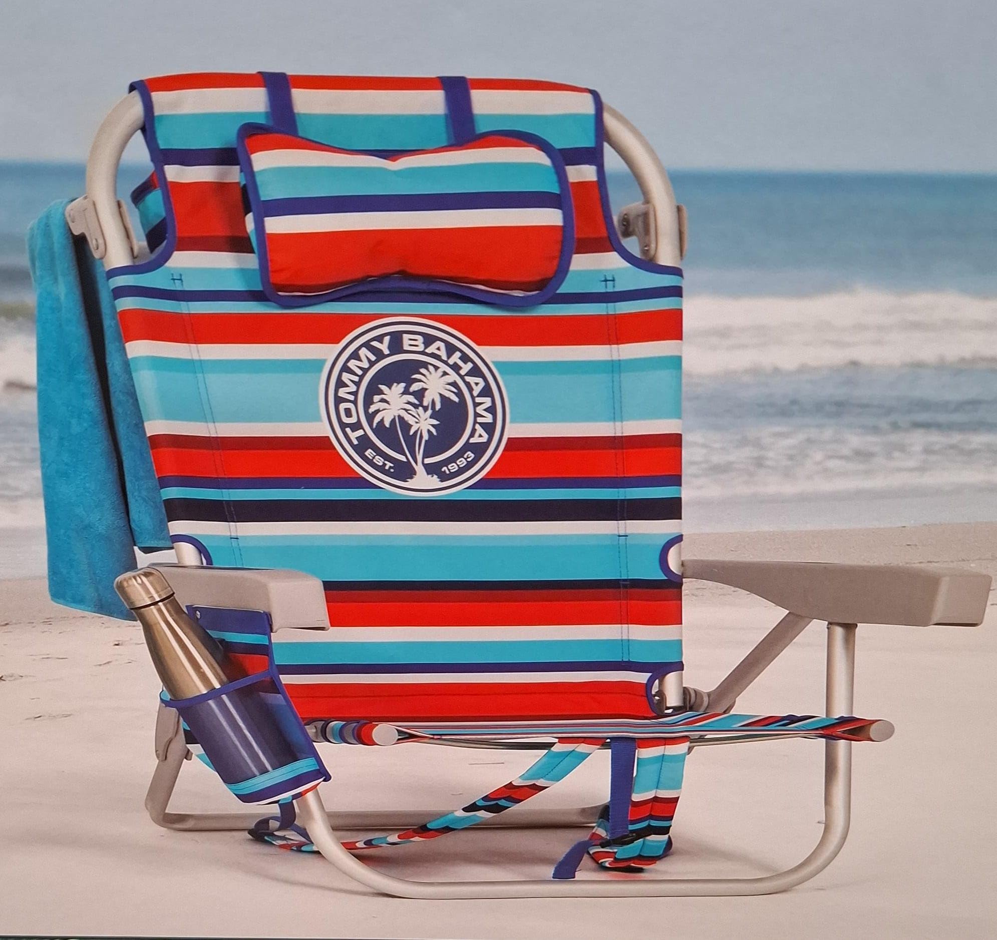 Tommy Bahama Lot de 2 chaises de plage en aluminium Bleu