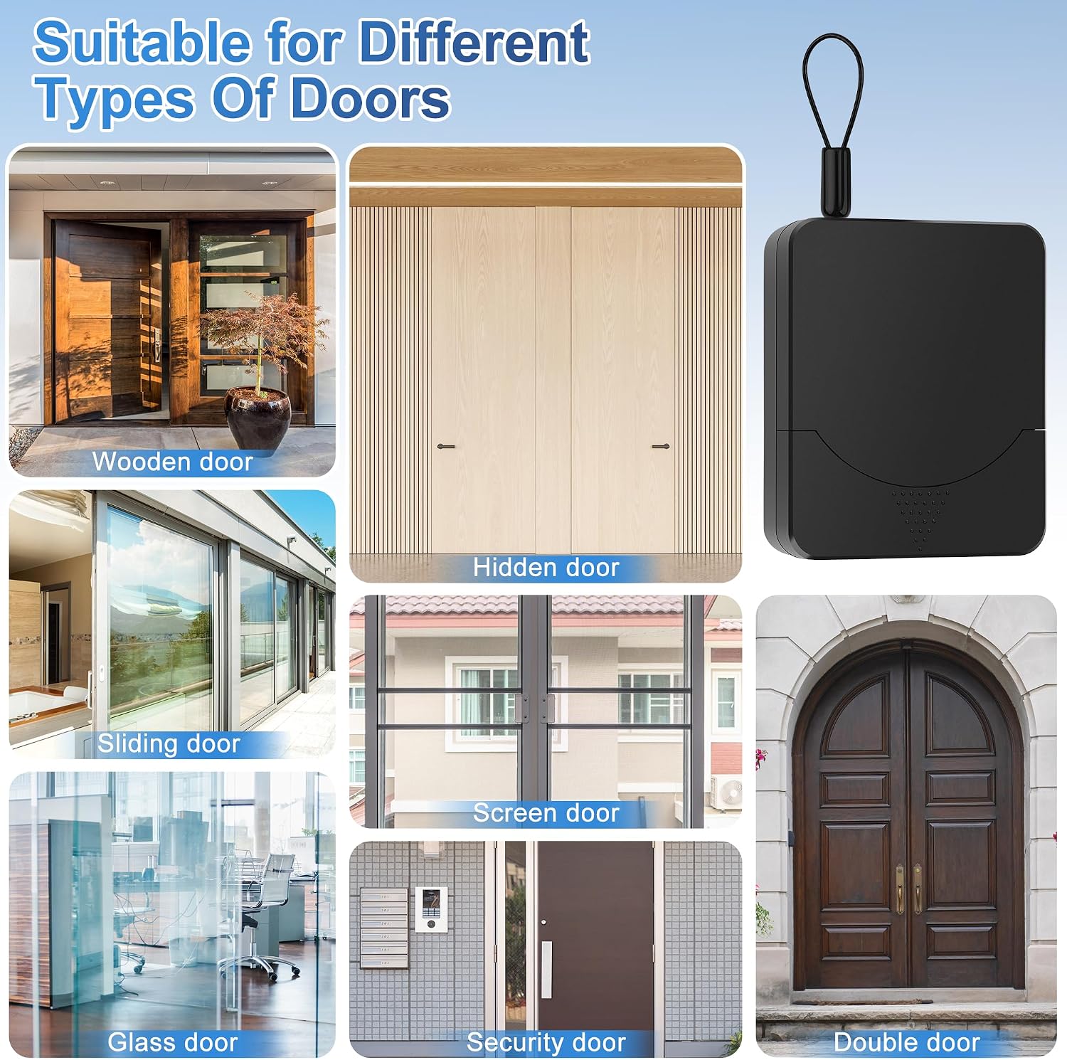 Retractable Automatic Door Closer, Anglecai Drawstring Auto Door Closer | Punch Free Door Closer 3.3LB Spring Tension Steel Cable Door Closer for Screen, Sliding, and Double Doors