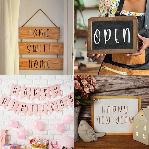 Miniatura 6 de Plantillas de letras del alfabeto de 3 pulgadas, 42 piezas de plástico reutilizables, símbolos de números, juego de plantillas de dibujo