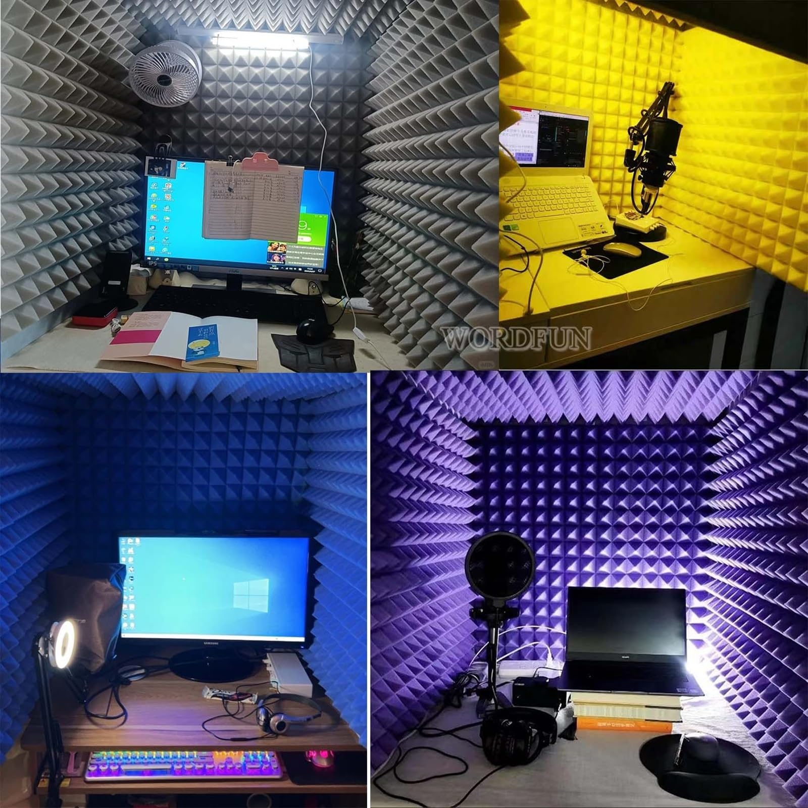 Cabina sonora portatile per migliorare la qualità della registrazione con questa scatola di isolamento acustico fatta da sé per apparecchiature di registrazione audio da studio desktop