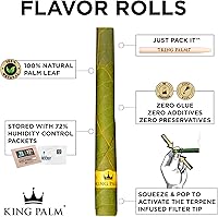 Vista 4 de King Palm Flavors Rollie Size Cones - 2 Pack, 4 Rolls Terpene Infused - Squeeze & Pop Pre Rolls - Organic Flavored Cones - (Cherry Charm)