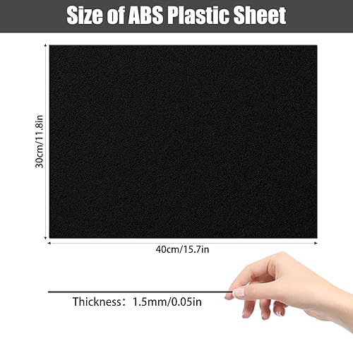 Miniatura 2 de ZWIN 6 hojas de plástico ABS de 12 x 16 x 0.06 pulgadas, hojas de ABS de diferentes caras moldeables que las láminas de plexiglás acrílico, paneles