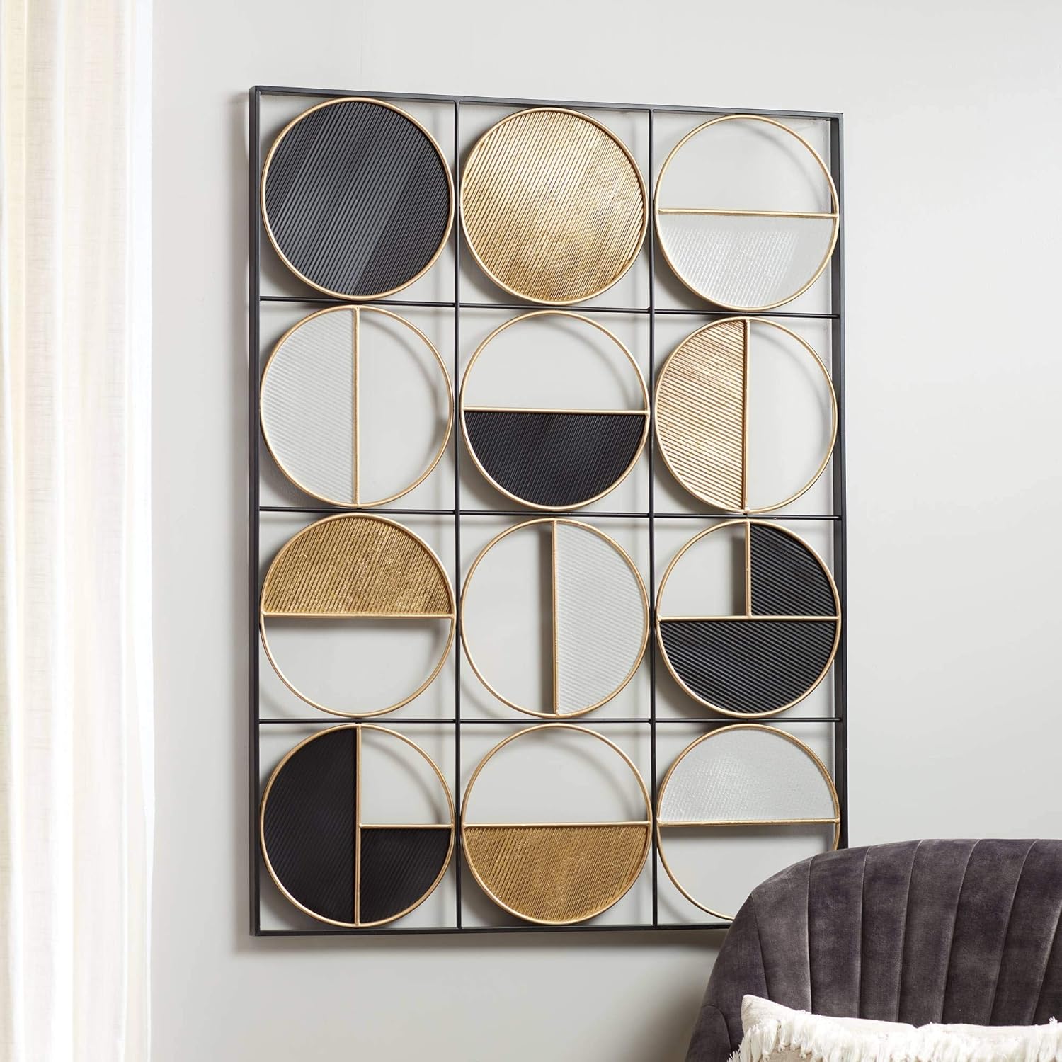 Newhill Designs Half Circle 40" High MultiColor Metal Wall