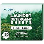 AIDEA Laundry Detergent Sheets, Washer Sheet Detergent, No Plastic Jug, Laundry Soap Sheet For Travel, Home Washing, Fresh Scent-(160 Loads) 80 Sheets