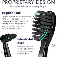 Vista 4 de Sonic-FX Cepillo de dientes eléctrico Solo con 10 cabezales de cepillo + 1 cerdas interdentales, de carbón, recargable, base