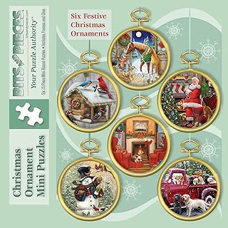 Bits and Pieces - Six Christmas Tree Puzzle Ornaments - Make Your Own Beautiful Ornaments for The Holidays