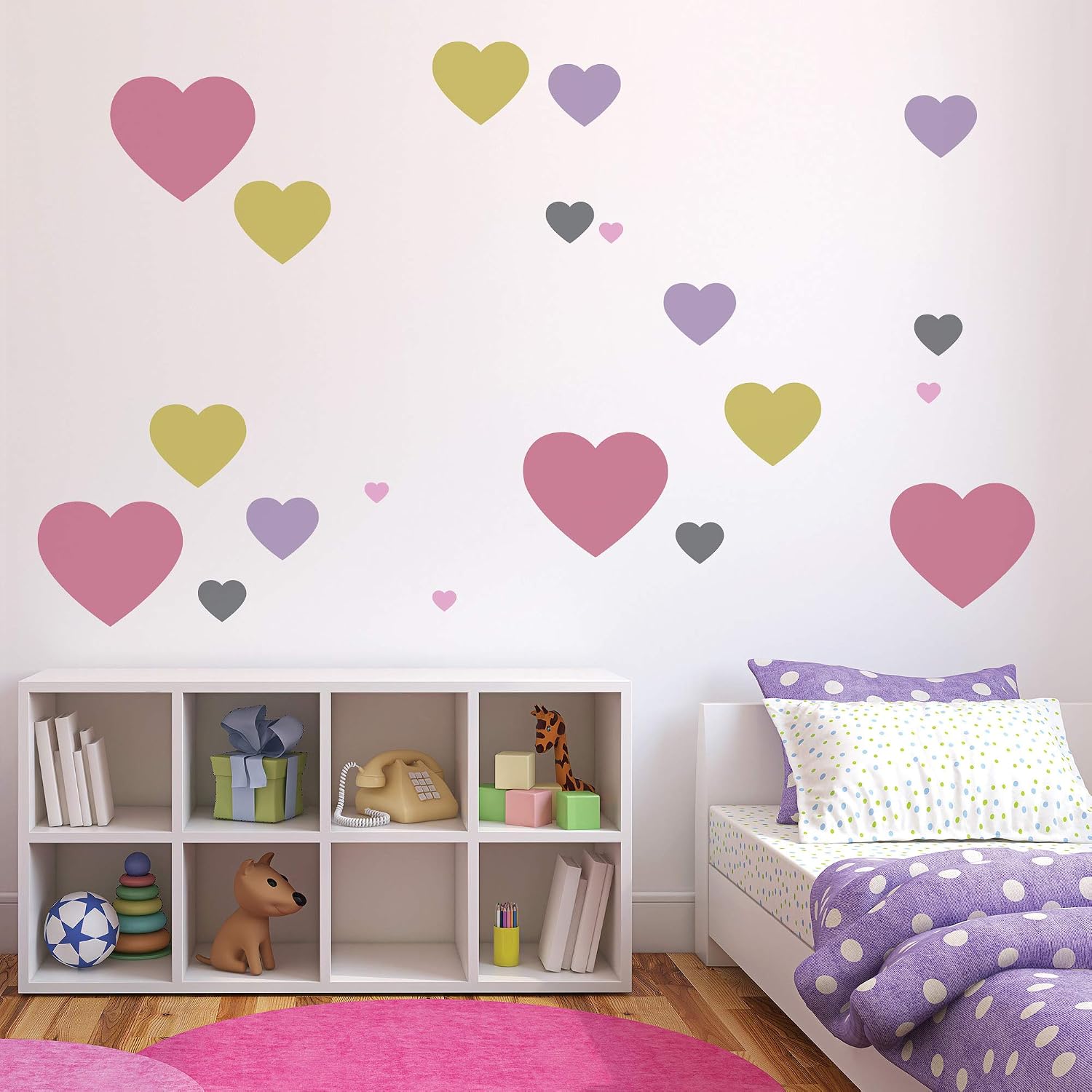 NAKLEO Painting Stencils Set for Kids, 5 Pcs Templates 3.5" to 13.4" Heart Love Valentine's Day, Plastic and Reusable Drawing Stencils, Children Room Decor, Craft DIY Wall Furniture