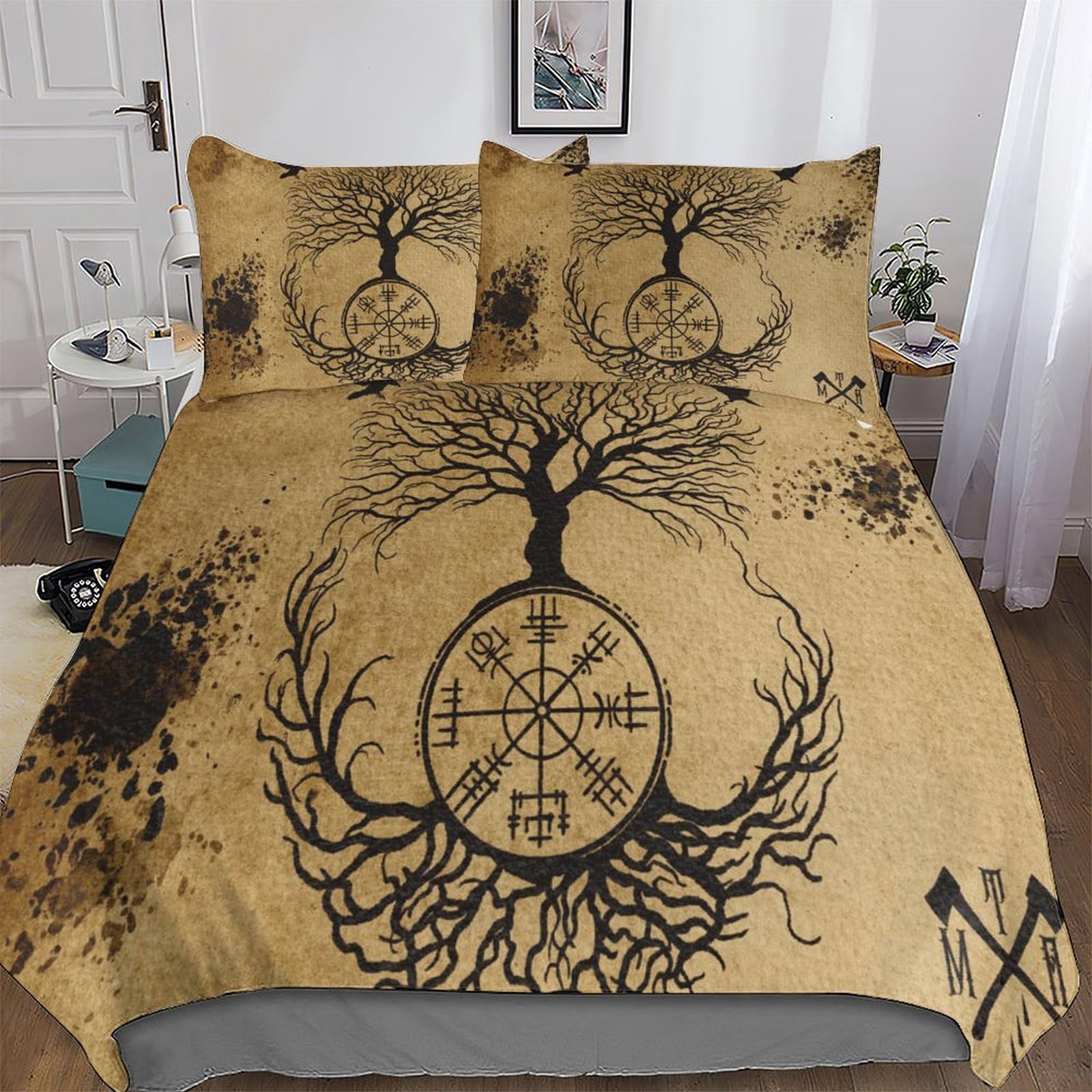 PPZYY Viking Myth Duvet Cover Set Quilt Covers With Pillowcases Soft Bedding Sets 3Pcs Set, for Kids Adult Bed Linen Comforter Cover Double (200x200cm)