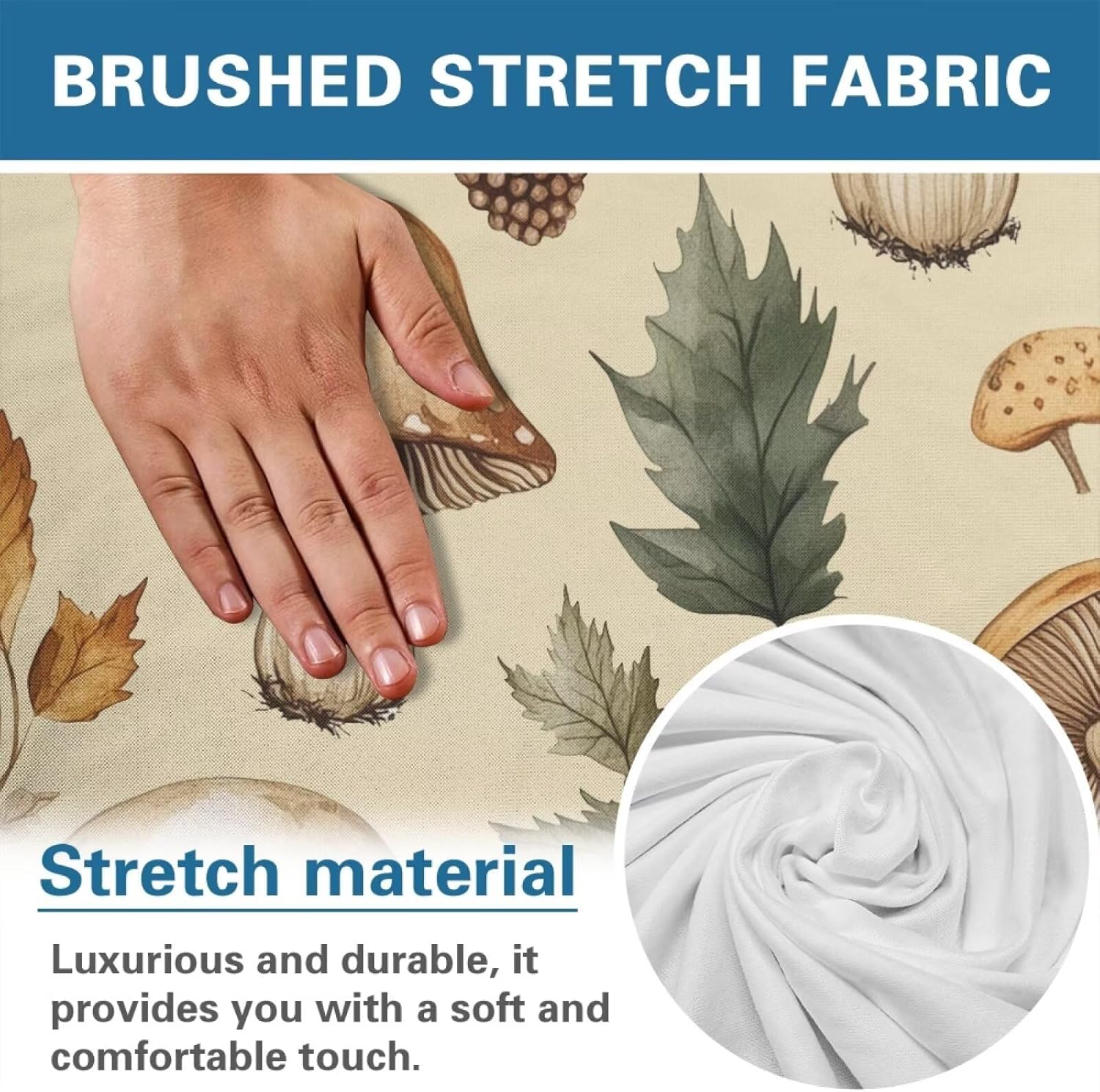 Mushroom Leaves Recliner Covers for Pets & Kids – Stretch Sofa Slipcover with Elastic Bottom, Washable Skin-Friendly Fabric, Non-Slip Furniture Protector