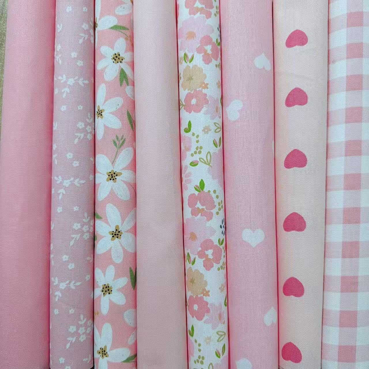 9.8" x 9.8"(25 * 25CM) Cotton Fabric DIY Making Supplies Quilting Patchwork Fabric Fat Quarter Bundles DIY for Quilting Cotton Patchwork Cushions (8pcs Love Flowers, 9.8" x 9.8")