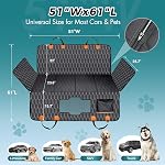 Chumajor Extendeur de siège arrière pour chiens-supports 400lb,Siège de voiture de chien imperméable Couverture rigide bas-détachable,600D antidérapant résistant anti-rayure lourd durable, Hammock de chien pour voiture, SUVs,Truck Travel Bed