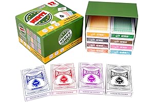 GSE Nertz Card Game, 12-Deck Standard Playing Cards Bulk with 12 Unique Colors