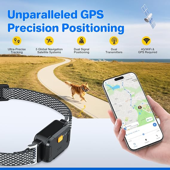 Dog Tracker with No Monthly Fees,Virtual Fence & Two-Way Reminders
