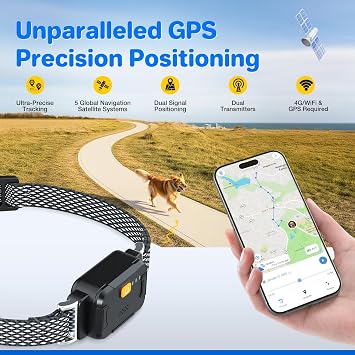 Dog Tracker with No Monthly Fees,Virtual Fence & Two-Way Reminders