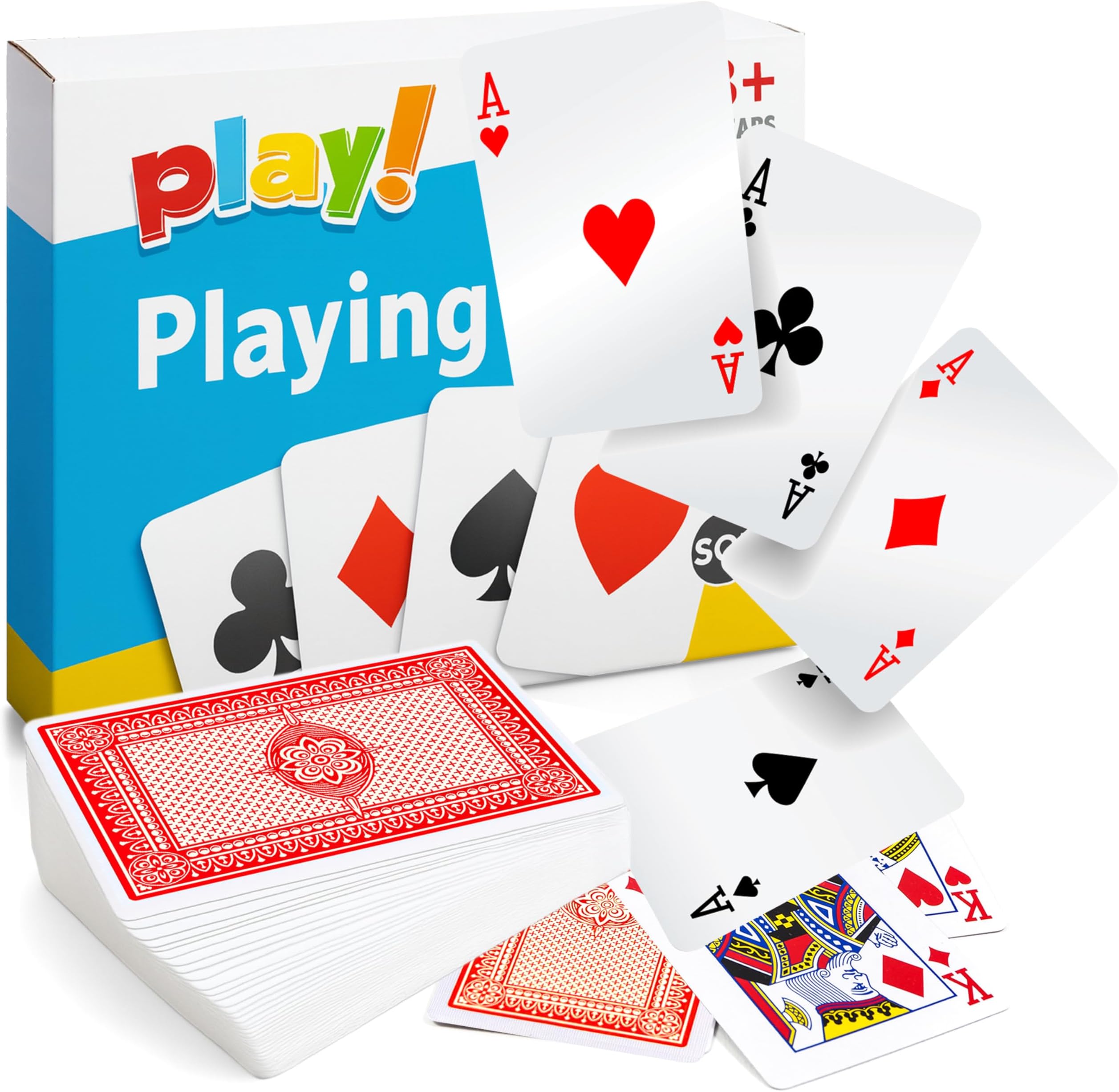 2 Pack Playing Cards UK, Mini Plastic Deck of Cards Multipack for Adults, Poker Gift Set, Premium, Lightweight, Cool Design for Funny Game Nights, Travel and Entertainment