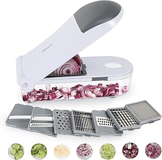 Commercial Chef Multi Cutter & Grater - 4 in 1 Multi-Purpose Slicer and Chopper with Interchangeable Blades Food Holder Use for Fruit, Nuts and Vegetables
