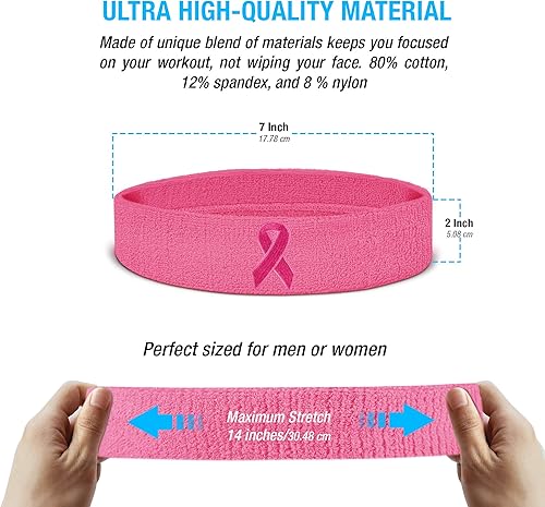 Miniatura 3 de Suddora Diadema de entrenamiento para hombres y mujeres, banda deportiva que absorbe la humedad, bandas de tela de rizo de algodón ligero para Lazo