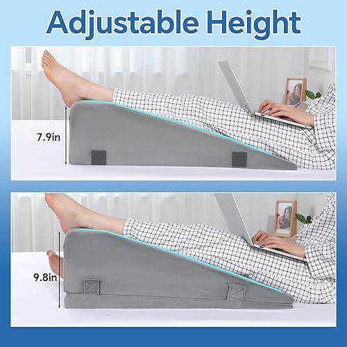 Miniatura 2 de HOMBYS Almohadas de elevación de piernas para después de la cirugía, almohada de cuña 2 en 1 con levantador de piernas para aliviar el dolor de