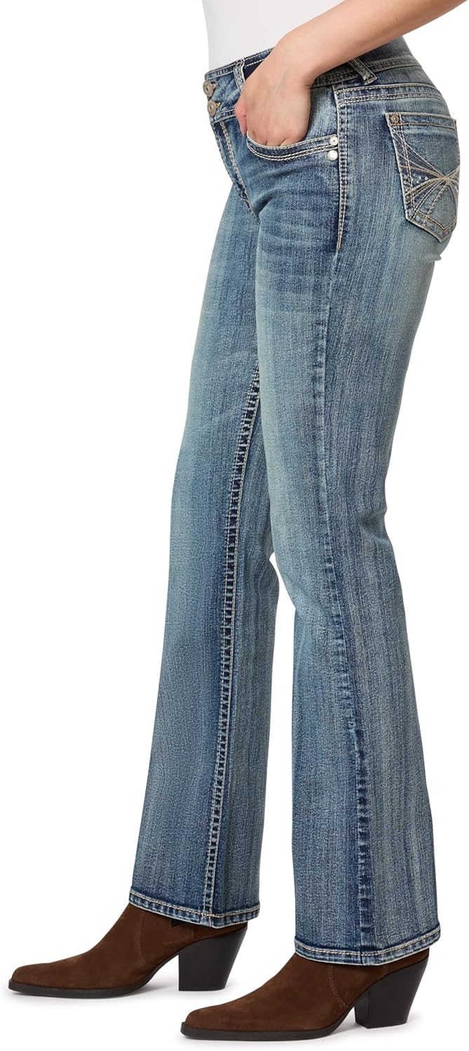 WallFlower Luscious Curvy Bootcut Jeans for Women, Mid-Rise Insta Stretch Denim, Size-Inclusive Juniors Jeans, Sizes 0 to 24