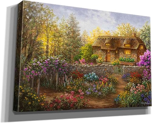 Vista 20 de Epic Graffiti 'Cottage Garden in Full Bloom ' por Nicky Boehme, arte de pared en lienzo, 18 x 12 pulgadas