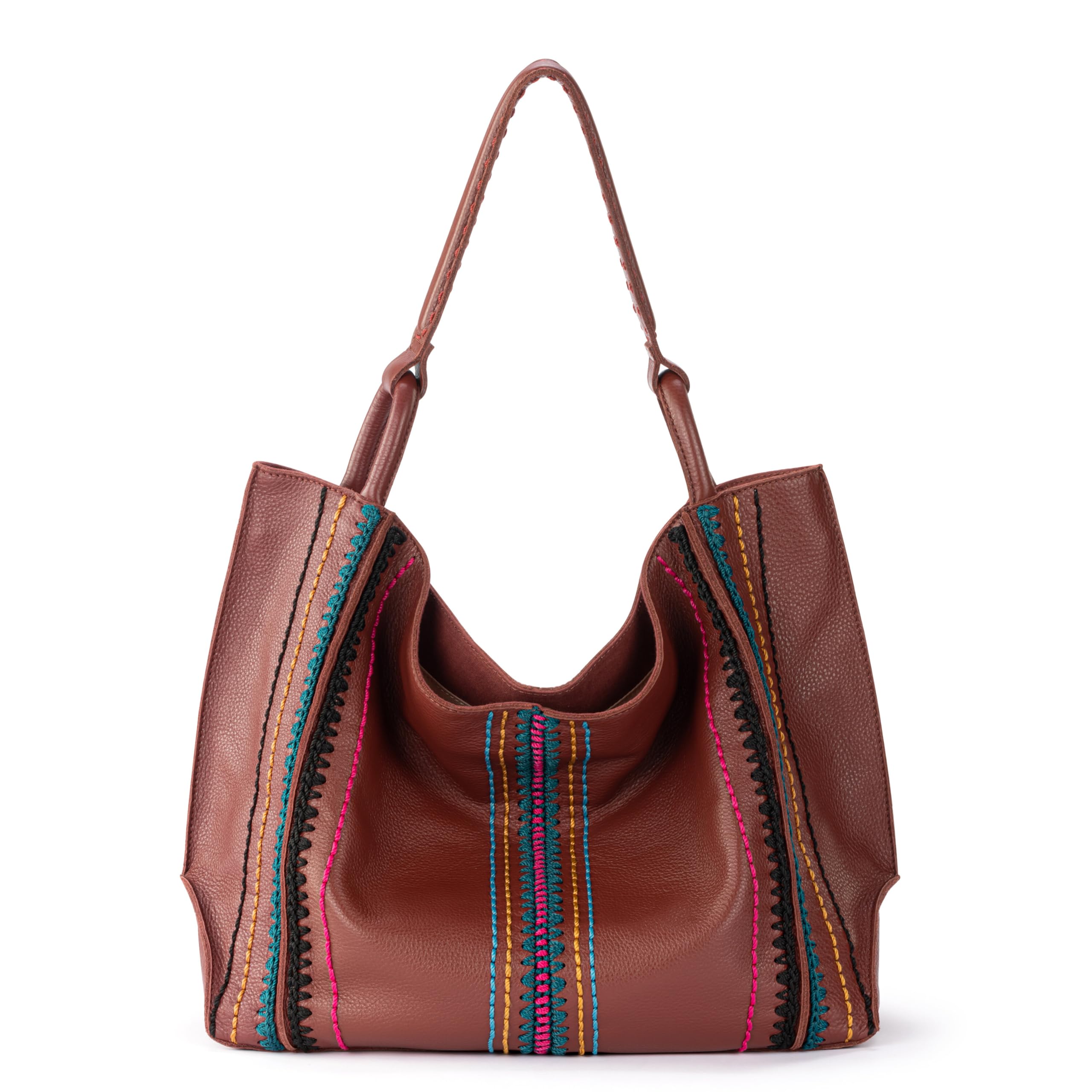 The Sak Los Feliz Large Tote Bag - Women's Purse For Everyday, Travel, Beach Bag - Roomy Handbag With Shoulder Bag Strap | Fits Laptop & Daily Essentials, Durable & Lightweight, Interior Organization, Work, Travel & Beach Ready, Everyday Carryall One Size Cinnamon Multi Seminyak