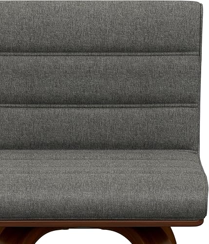 Miniatura 9 de SIMPLIHOME Roland Mid Century - Taburete de bar giratorio moderno de 28 pulgadas en tela de lino gris para comedor y cocina