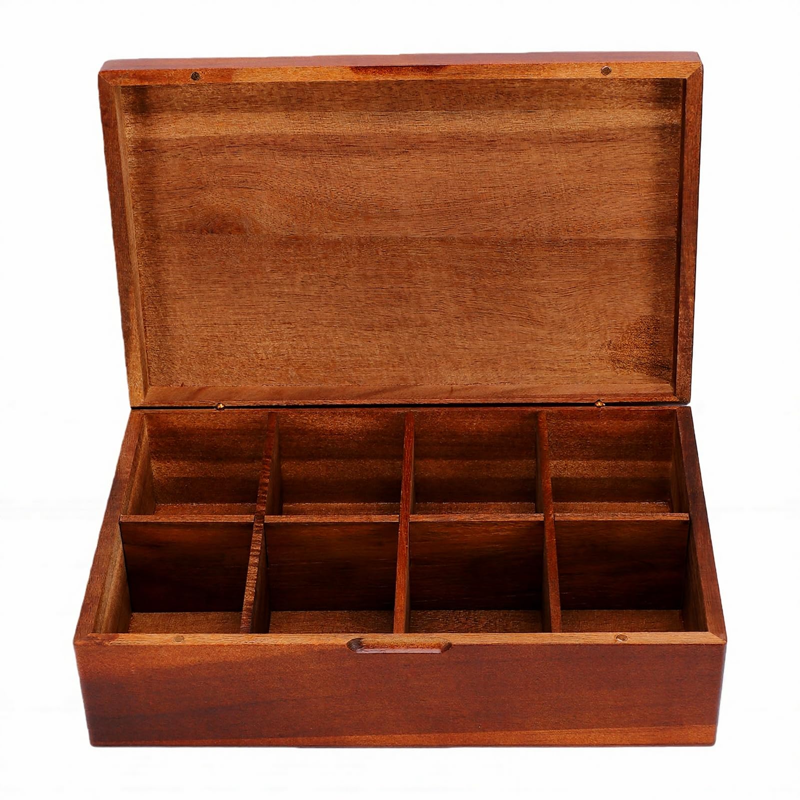 Annadue Teebeutel-Box, Organizer-Box aus Holz mit Klappdeckel und Mehreren Fächern, Teebeutelhalter für Küche, Büro, Arbeitsplatte