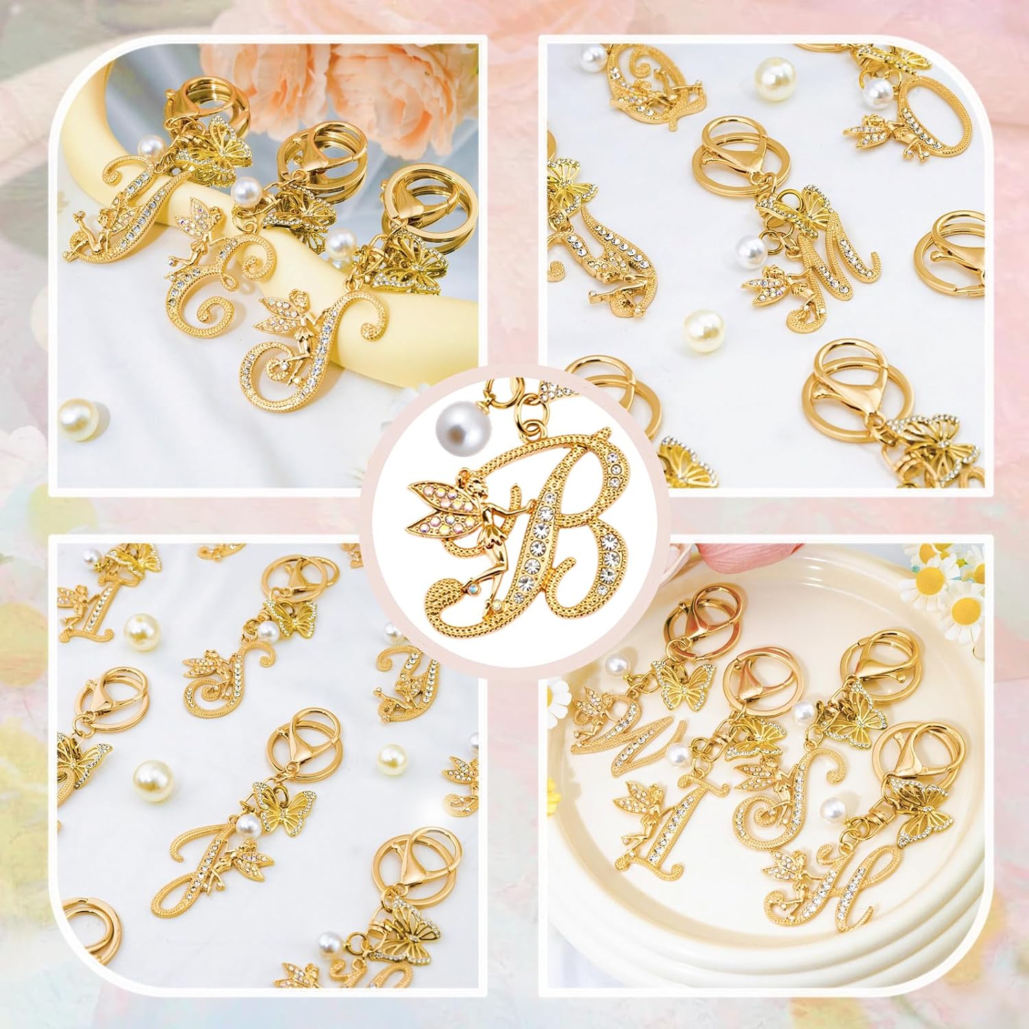 Initial Keychain Bag Charm Women Purse Charms for Handbags