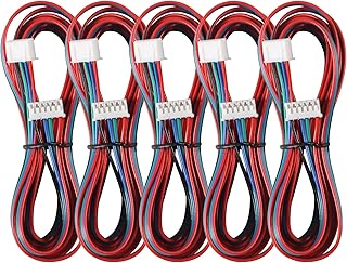 Alinan 5pcs 2M Motor Cables XH2.54 Double-Ended White Terminal Stepper Motor Cable 4pin-6pin for 3D Printer Stepper Motor Extension Cable
