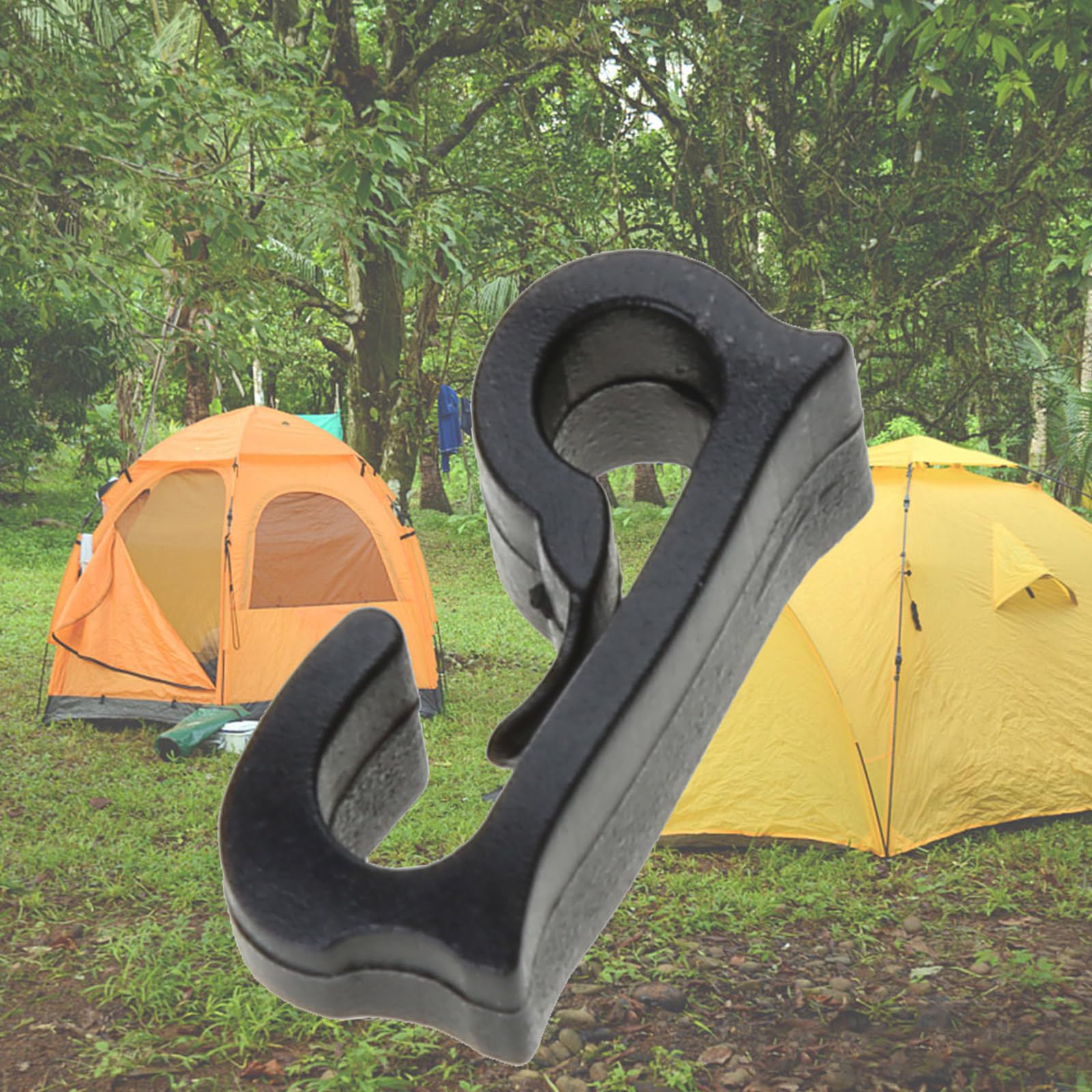 10 Ganci A Clip In Plastica Nera – Per Luci Da Campeggio, Tende, Accessori Da Trekking