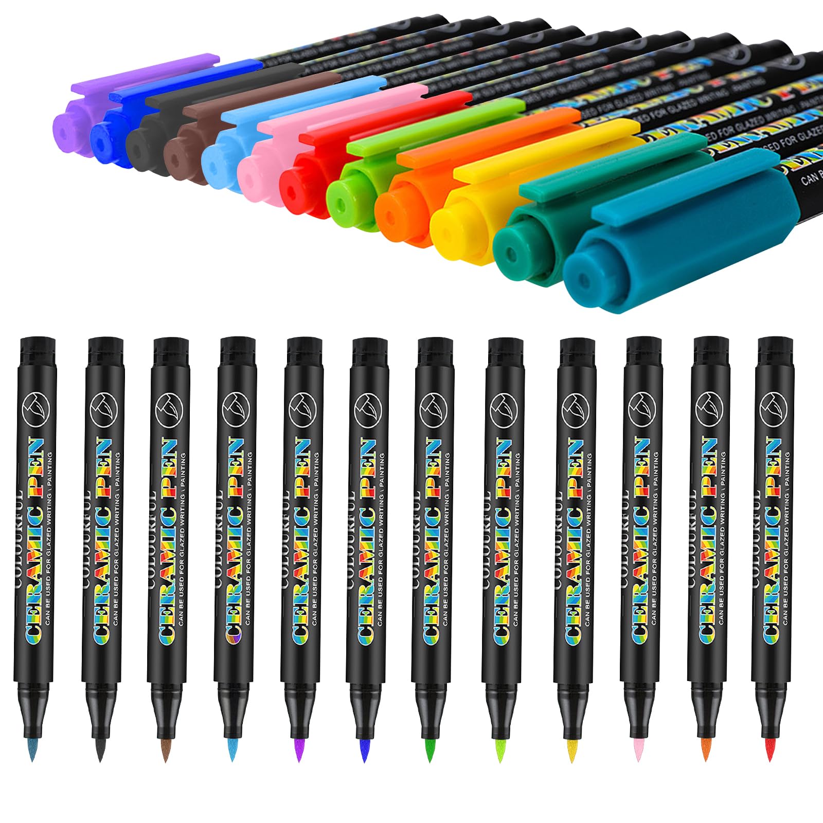Matite In Porcellana Lavabili In Lavastoviglie – Set 12 Colori 15 Ml – Per Dipingere Su Ceramica, Vetro