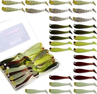 Shad Worm Lure Soft Plastic Minnow X6 Paddle Tail Grub 7cm