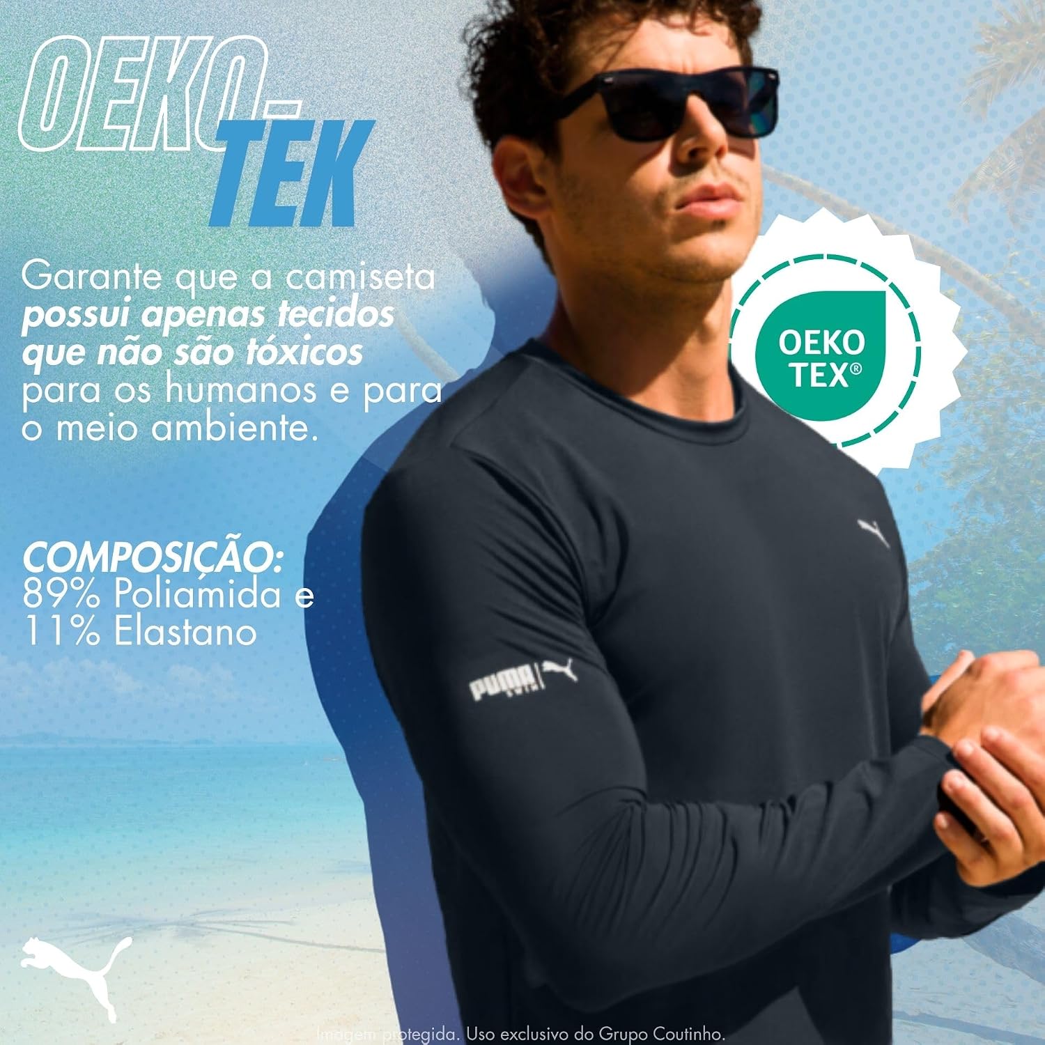 Camiseta Térmica Puma Manga Longa Segunda Pele Masculina Academia Proteção UV 50+ Fio LYCRA® Camiseta Térmica Puma Manga Longa Segunda Pele Masculina Academia Proteção UV 50+ Fio LYCRA®